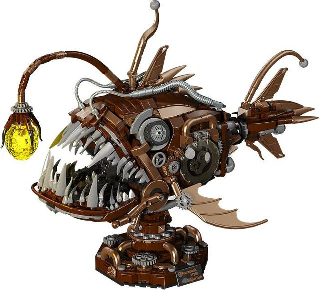 Mechanischer Laternenfisch, Bausteine Modell, 1.236 Teile, ab 6 Jahren - Bild 1