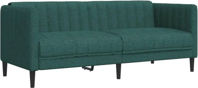 vidaXL 2-Sitzer Sofa Dunkelgrün mit Stoffbezug und Massivholzrahmen - Bild 1