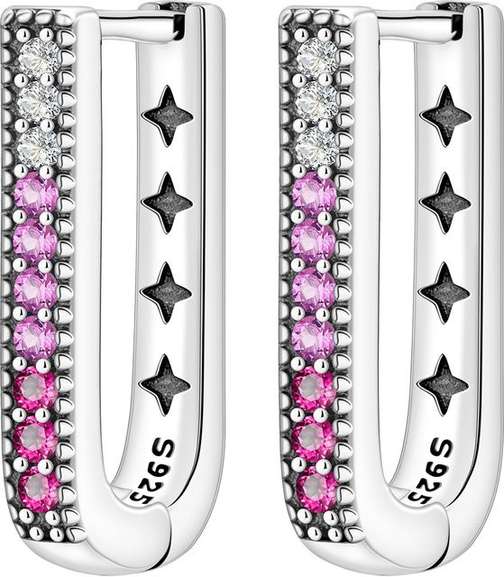PANPOKI Creolen-Ohrring 925 Silber, Zirkonia, Damen - Bild 1