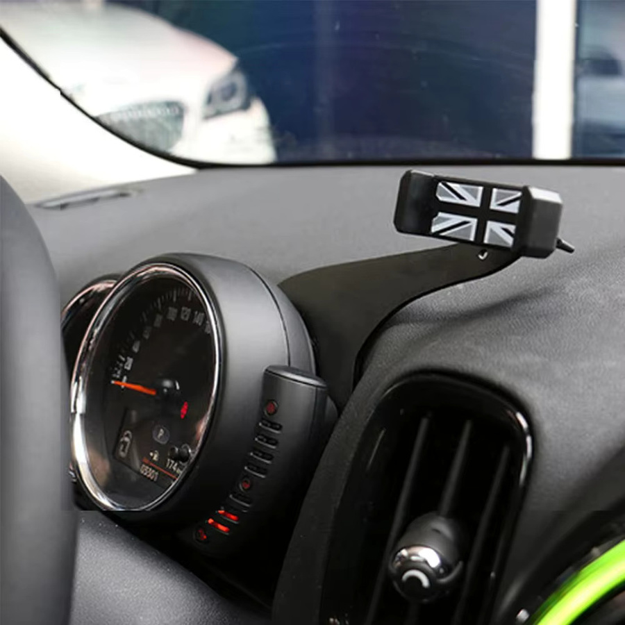 AMBERMILE Handyhalterung im Union Jack Design für Mini Cooper Clubman F55 F56 F54 F60, Grau - Bild 5