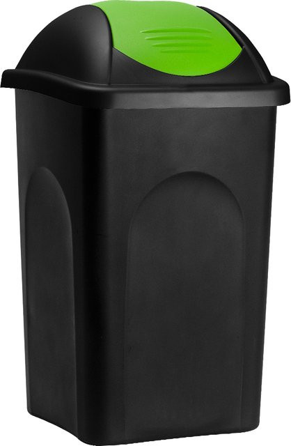 Stefanplast Mülleimer aus Kunststoff in Schwarz und Grün mit 60 l Fassungsvermögen - Bild 1