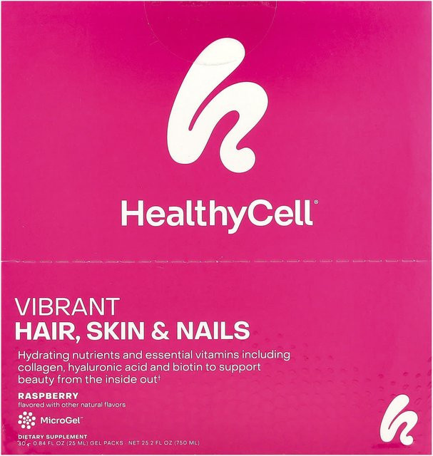 HealthyCell Vibrant Hair Skin Nails Raspberry, 30 Gel Packs, 25 ml - Bild 1