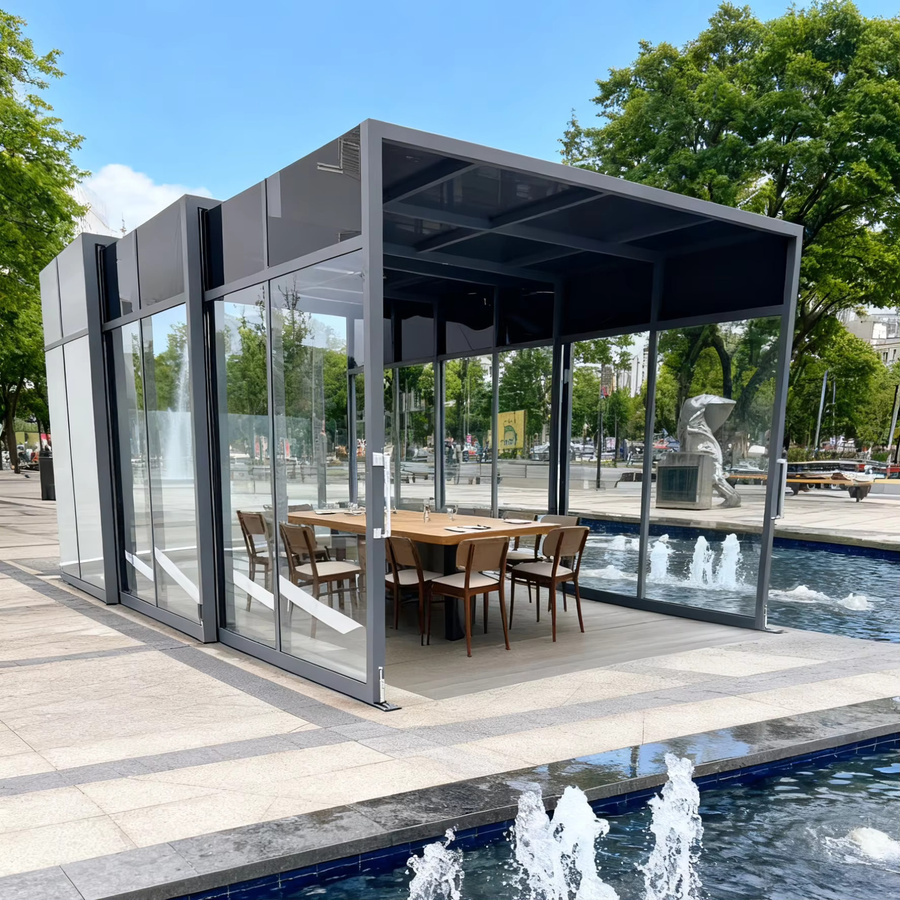 Mobiles Push-Pull-Schrumpfzelt als Outdoor-Wintergarten und einziehbarer Sonnenschirm für dein individuelles Restaurant - Bild 4