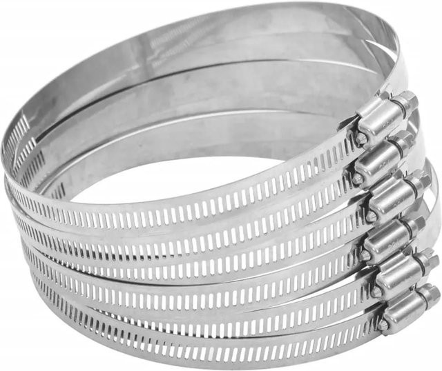 6er Set vidaXL Schlauchschellen aus Edelstahl 304 in Silber, Durchmesser: 91-140 mm - Bild 1