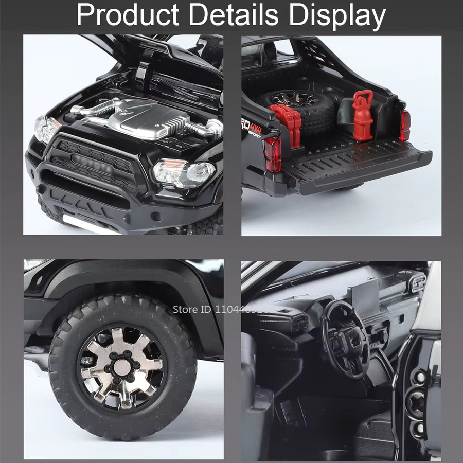 MAKEDA Tacoma Raptor F150 Modellauto, Maßstab 1:32, Metall, mit Licht und Sound - Bild 5