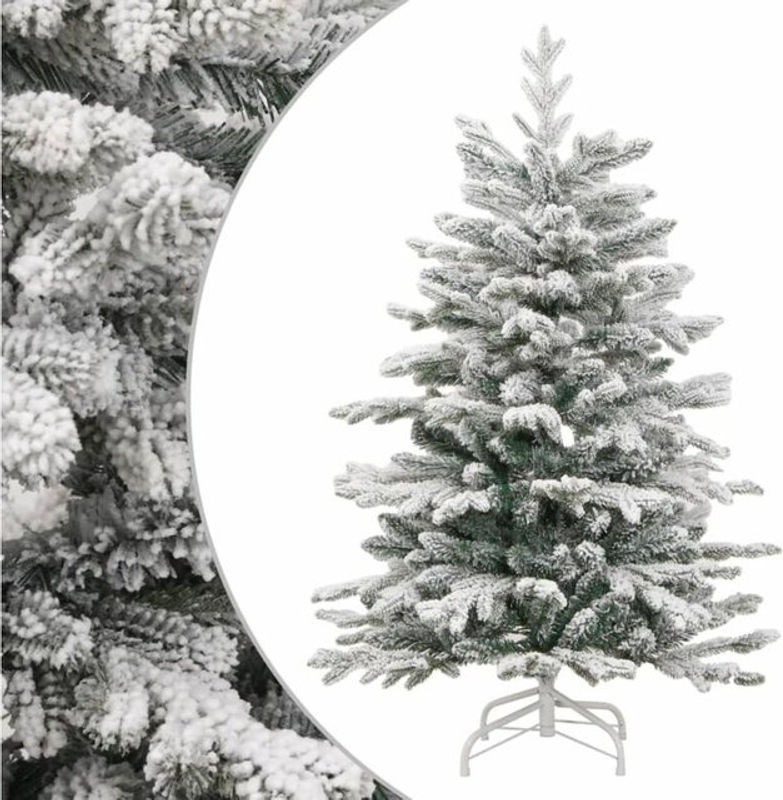 Künstlicher Weihnachtsbaum von vidaxl, beschneit, grün und weiß, Höhe: 120 cm, Breite: 83 cm - Bild 1
