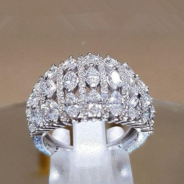 Huitan Ring, Messing, Zirkonia, gray, Damen - Bild 1