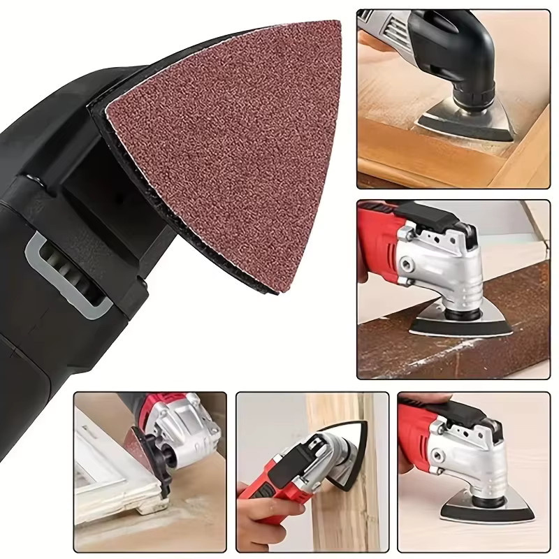 30 Stück BYRNETOOLS Dreieckiges Klett-Schleifpapier für Oszillations-Multitools, Breite: 90 mm, Farbe: Braun - Bild 4