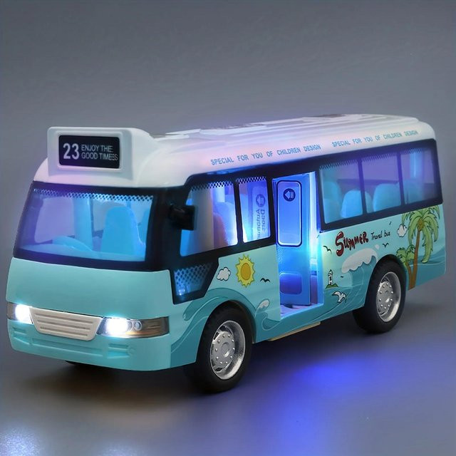 Yiran bag Stadtbus Spielzeugauto mit Sound und Licht aus Kunststoff - Bild 1