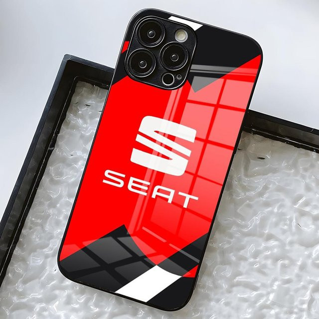 Potdemiel Handyhülle mit Glasabdeckung für iPhone 17 Pro Max 16 15 14 13 11 X Xs Xr 8 7 Plus in Schwarz und Rot - Bild 1