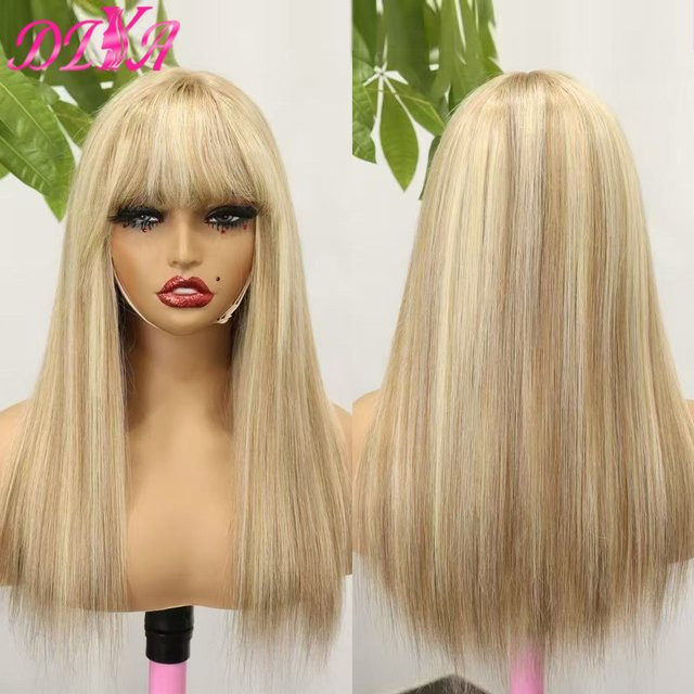 Magic Wave Echthaar-Perücke, blond, glatt, mit Pony, Damen - Bild 1