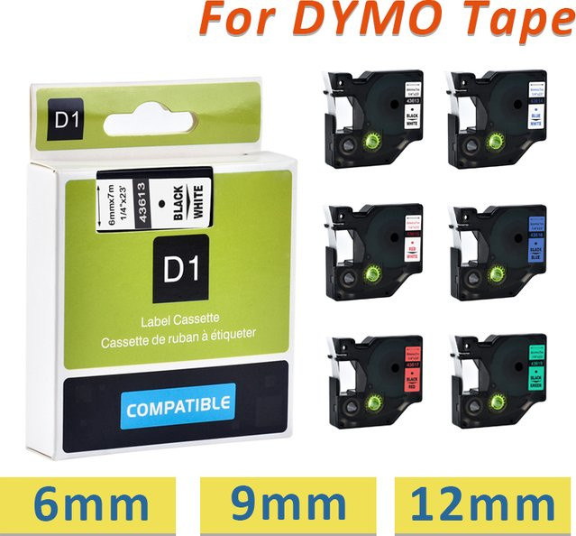 Dymo Label Manager kompatibles Etikettenband für LM 160 und LM 280 in Blau oder Transparent, Thermodruck, verfügbar in 6mm, 9mm oder 12mm Breite - Bild 1