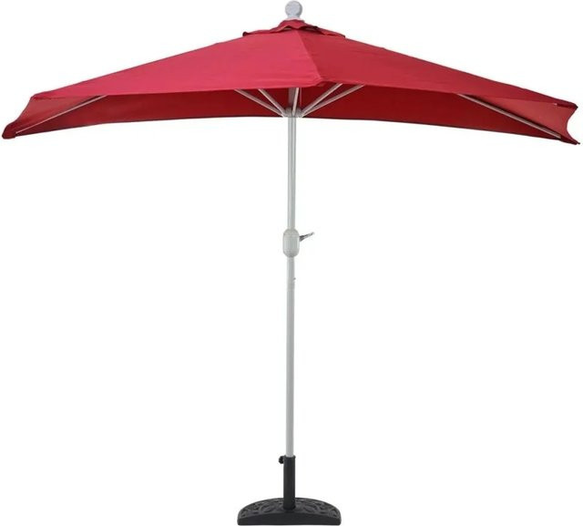 MCW Sonnenschirm Lorca halbrund in Bordeaux mit Ständer, UV 50+ aus Polyester und Alu, Durchmesser: 300 cm - Bild 2
