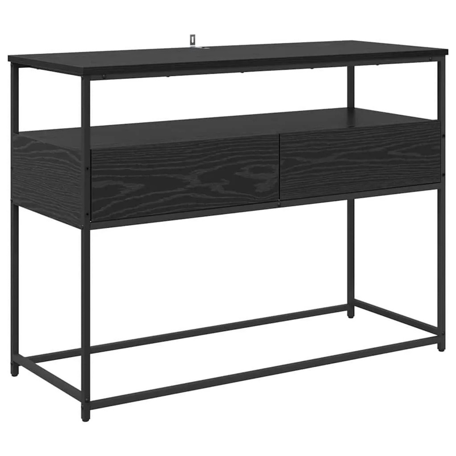 vidaXL Konsolentisch in Schwarz und Eichen-Optik mit modernem Design, B/T/H: 100 x 40 x 75 cm - Bild 2