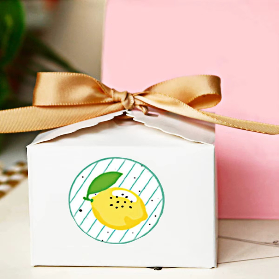 TYFYO Zitronenaufkleber mit 8 Designs für Geschäftsverpackungen und Partygeschenke, Mehrfarbig, Durchmesser: 2,5 cm - Bild 3