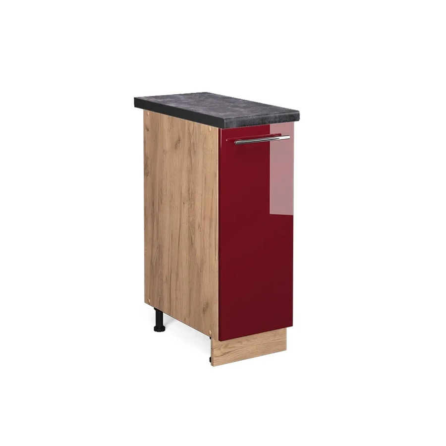 Vicco Apothekerschrank Fame-Line Anthrazit Hochglanz mit Eiche-Optik und Goldkraft, B/T/H: 30 x 60 x 82 cm - Bild 2