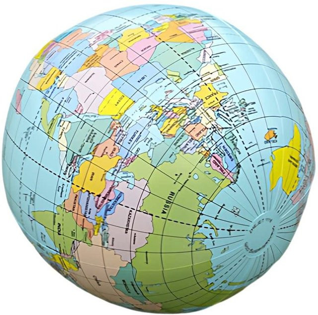 A Family Of Home Textiles Aufblasbarer Globus Strandball, 90cm, Grau - Bild 1