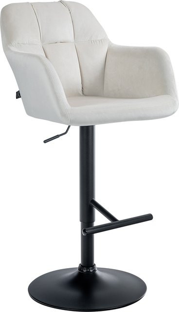 CLP Barhocker Natoma aus Samt mit Metallgestell, 360 Grad drehbar und höhenverstellbar, B/T/H: 59 x 57 x 118 cm - Bild 1