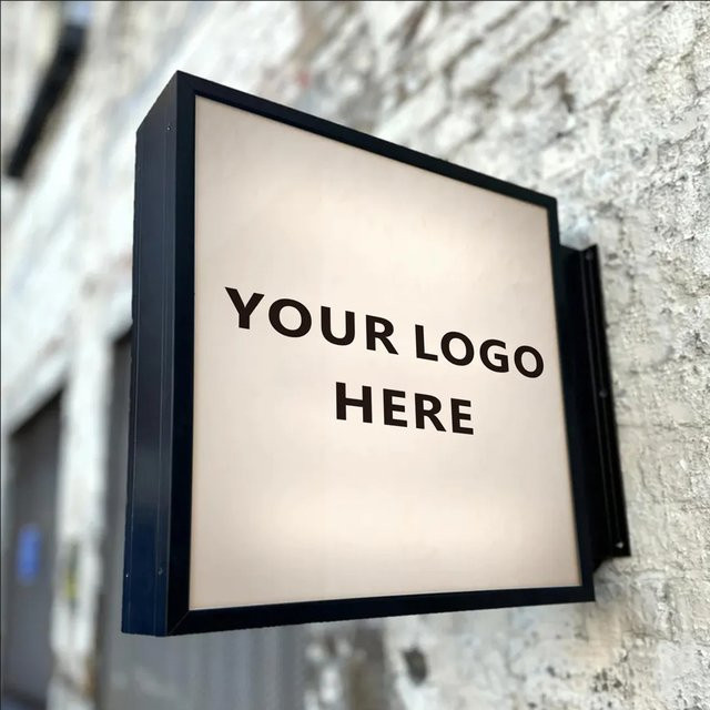 SZREBOW LED Geschäfts-Leuchtkasten für Outdoor und Wandmontage, Rechteckiges Ladenschild aus Metall und Acryl in Schwarz und Weiß - Bild 1
