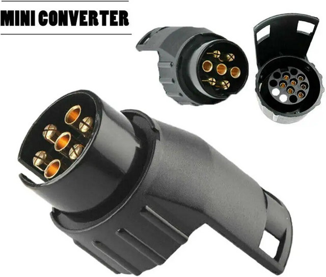 HOMEFISH Adapter von 7-polig auf 13-polig für Anhänger und Wohnwagen, 12 V, Schwarz - Bild 1