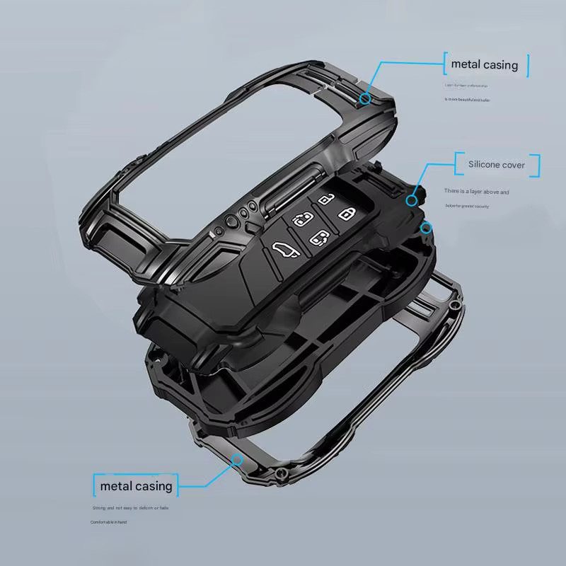Schutzhülle für KIA Autoschlüssel Fernbedienung in Schwarz für Sportage Cerato Optima K2 K3 K4 K5 RIO Picanto Soul Sorento Sedona mit 4 Tasten - Bild 2