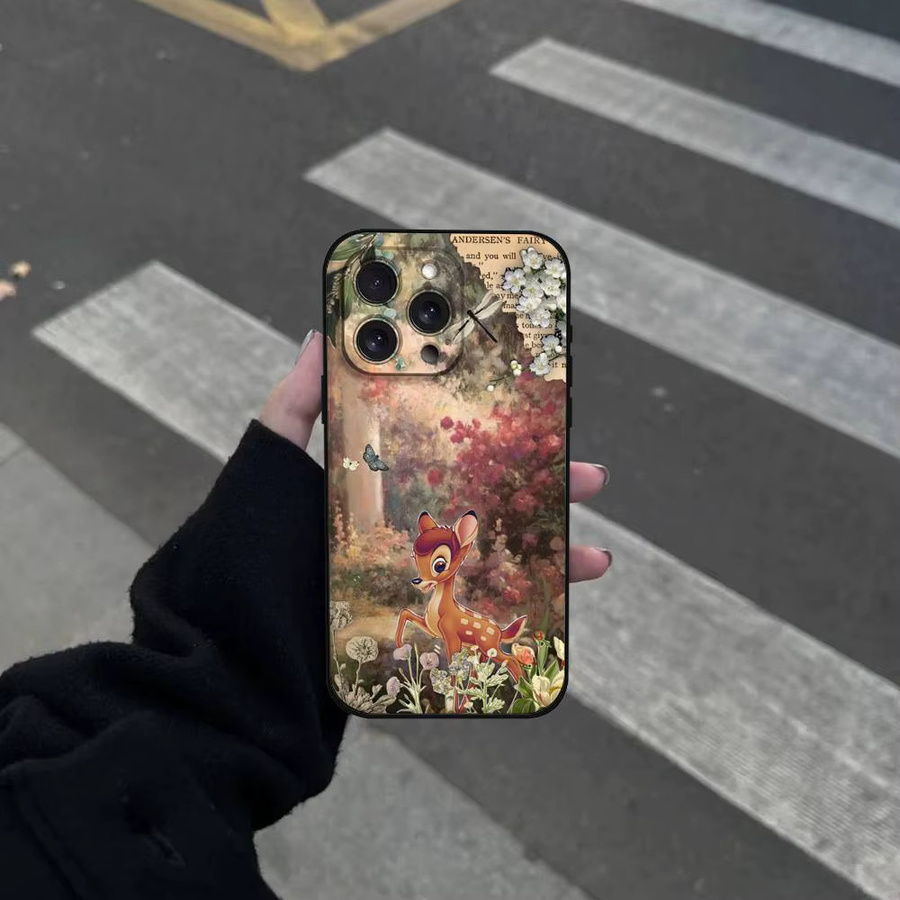 B-Bambi Cartoon Handyhülle für iPhone 11 bis 17 Pro Max Plus Mini aus weichem TPU in Multicolour - Bild 2