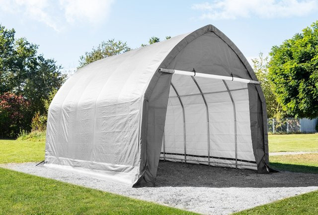 Foliengarage Zeltgarage in Grau, B/T/H: 390 x 610 x 370 cm - Bild 1