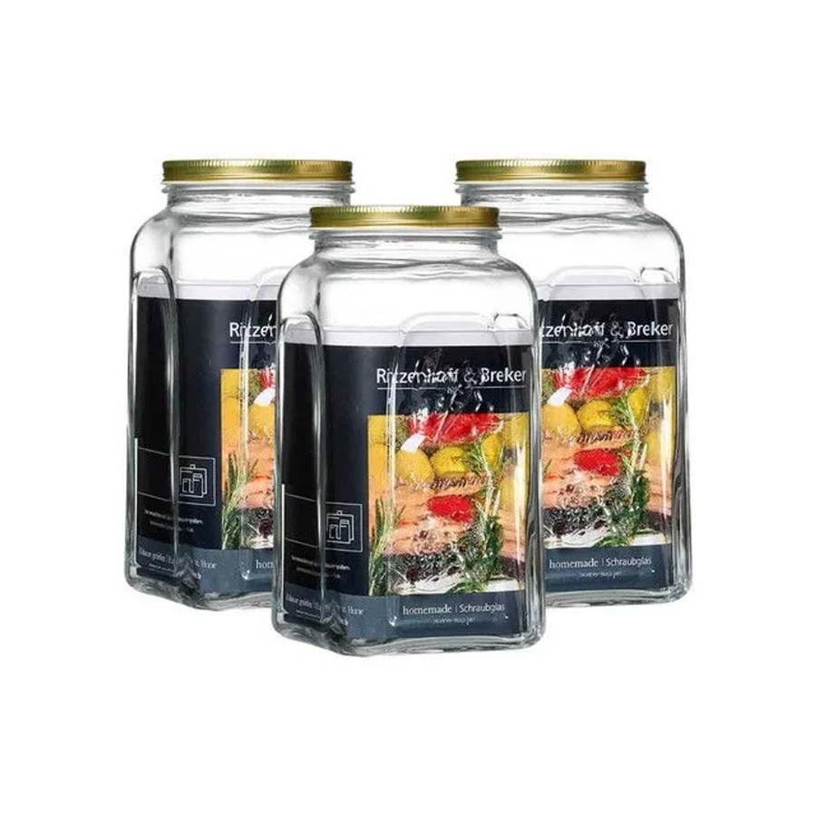 Ritzenhoff & Breker Homemade Einmachgläser mit Schraubverschluss, transparent, 3er Set, 3 l - Bild 2