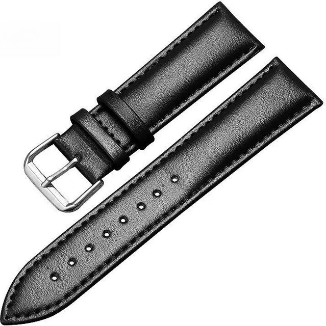Foucsontop Uhrenarmband Leder, Schwarz, Unisex, 15 mm - Bild 1
