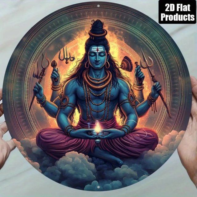 Metallwandkunst Hindu Lord Shiva mit Dreizack-Trishul als dekorative Wandmontage von CIFBUY - Bild 1