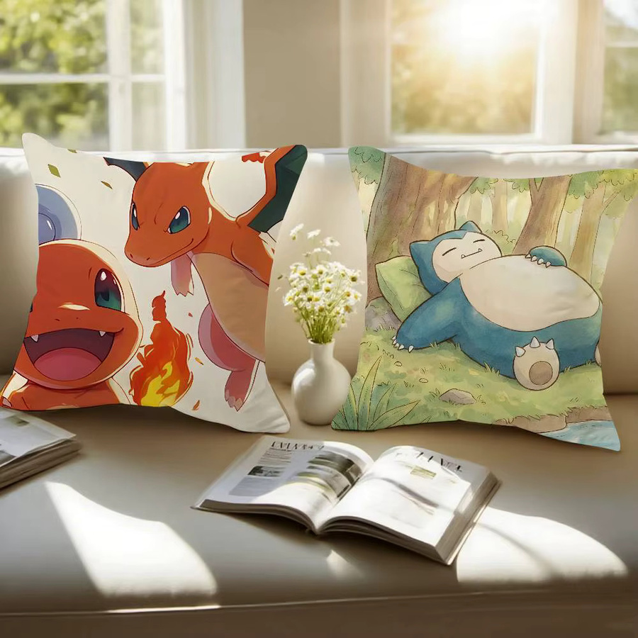 Bandai Pokemon Leafeon Anime Plüsch-Kissenbezug, quadratisch, Multicolour, Breite: 30 cm, Höhe: 30 cm - Bild 2