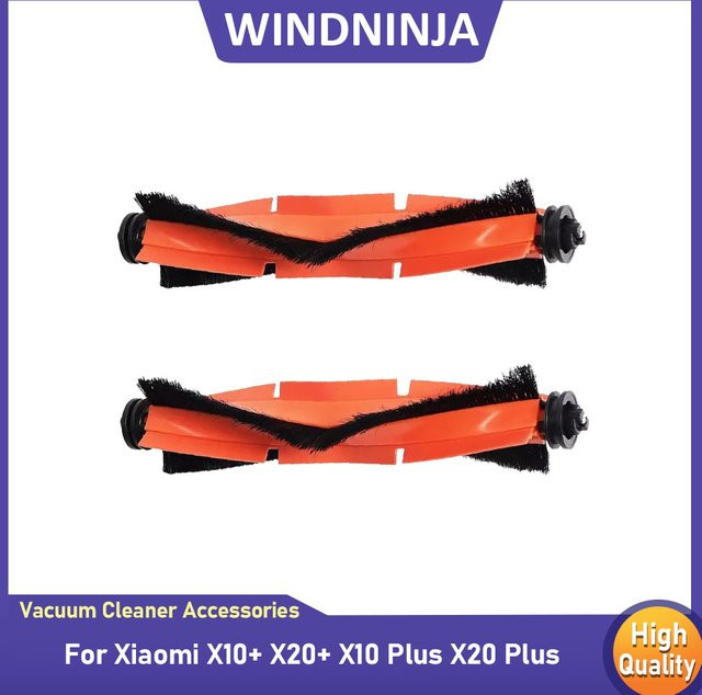 WINDNINJA Rollenbürsten Ersatzteile für Xiaomi Robot Vacuum X20 Plus und X10 Plus in Orange - Bild 1