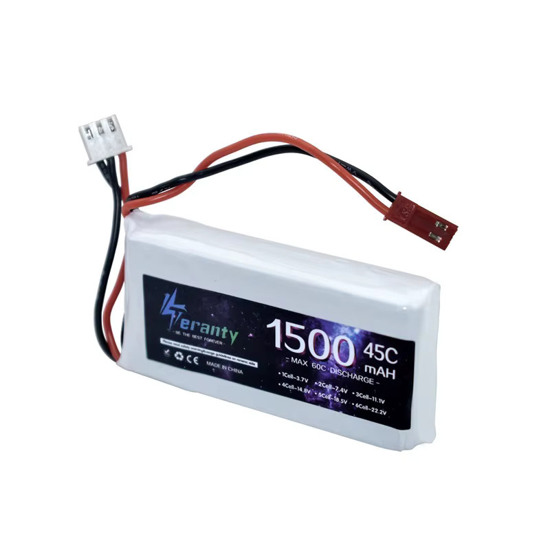 PYLRC 2S LiPo Akku 7,4 V 1500 mAh 45C Wiederaufladbarer Akku für RC Hubschrauber, Flugzeuge, Autos, Boote und Drohnen in Weiß - Bild 3