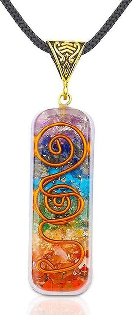 Halskette 7 Chakra, Kristall, Messing, gray, Unisex - Bild 1