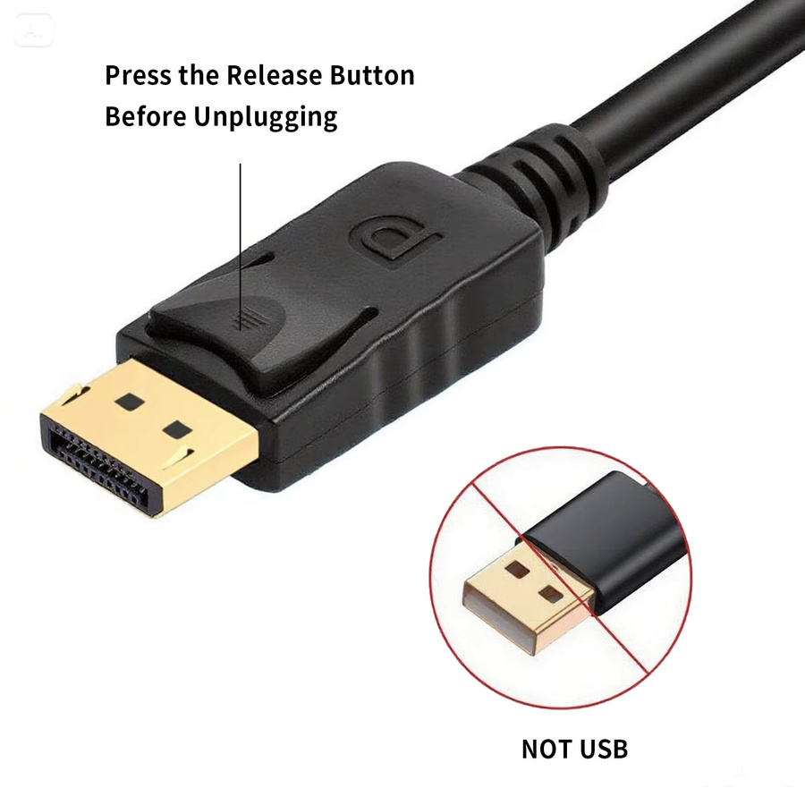 DisplayPort zu HDMI Kabel 4K 2K Video und Audio Konverter Adapter in Schwarz, Länge: 1,8 m - Bild 5