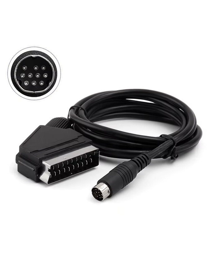 OULLX Scart-Kabel für Sega Saturn, RCA AV Stereo-Verlängerungskabel für PAL und NTSC, Schwarz, Länge: 1,8 m - Bild 5
