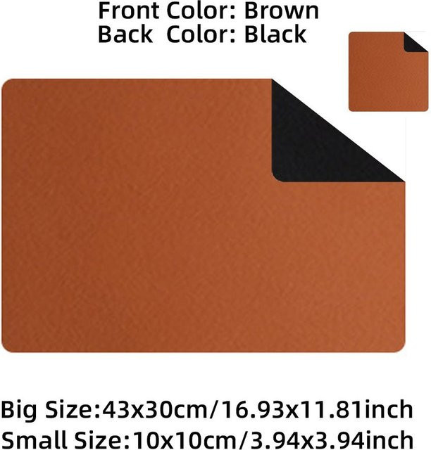 Mango Event Tischset aus Leder doppelseitig rechteckig isoliert in Braun B: 43 cm, T: 30 cm - Bild 1