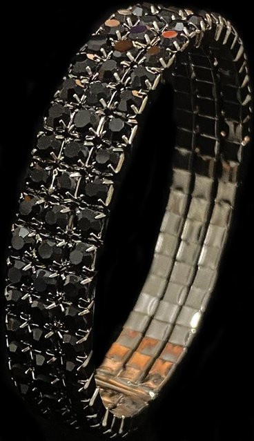 Allbestart Armband, dreireihig, Strass, Stahl, Damen, black - Bild 1