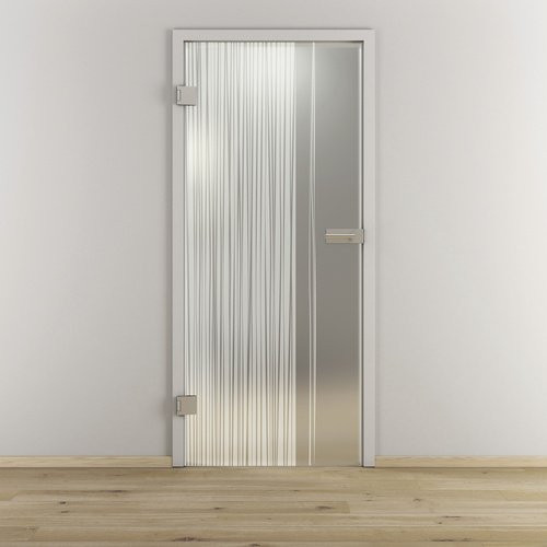 NOVADOORS Glasdrehtür NOVA 584 modern, matt transparent, linksanschlag, B: 83,4 cm, H: 197,2 cm, T: 33,1 cm - Bild 1
