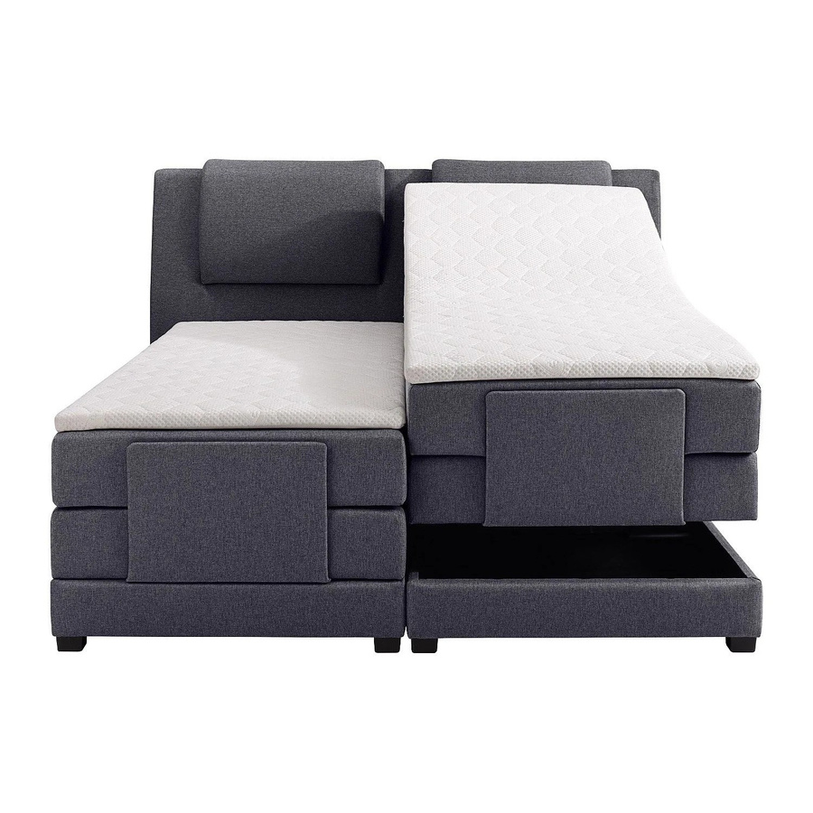 Vente-unique Boxspringbett Castel Anthrazitgrau mit motorisierter Kopfteilverstellung - Bild 2