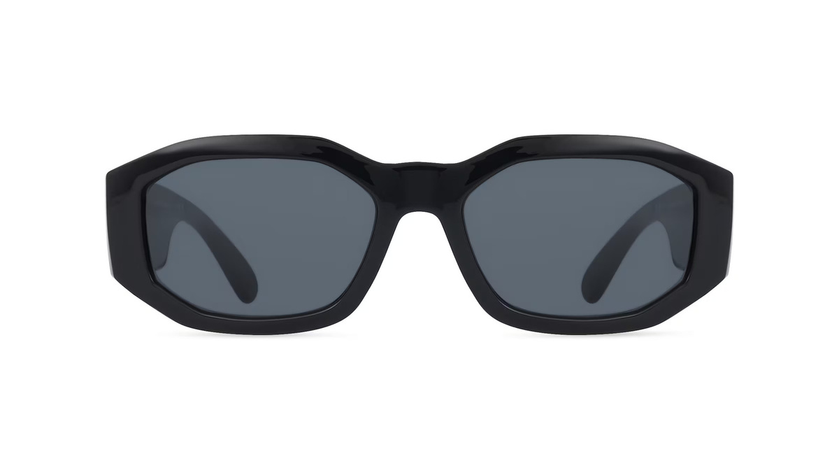 Versace VE4361 Sonnenbrille, Vollrand, Hexagonal, Kunststoff, Herren, Schwarz, Gold - Bild 1