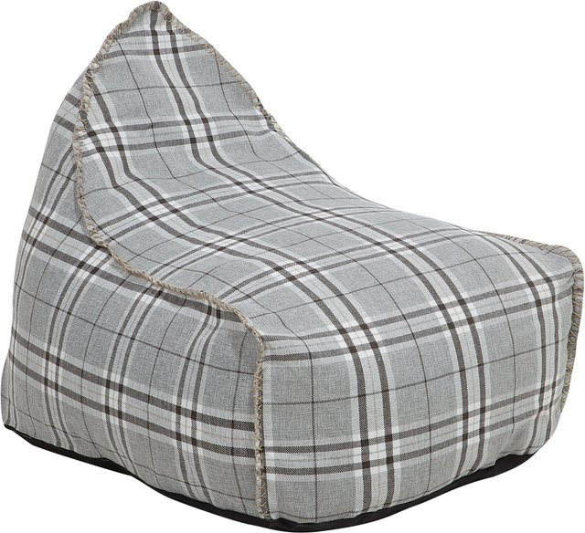 Beliani Sitzsack DROP LINEN in Grau mit EPS-Micro-Beads, B/T/H: 75 x 63 x 73 cm - Bild 1