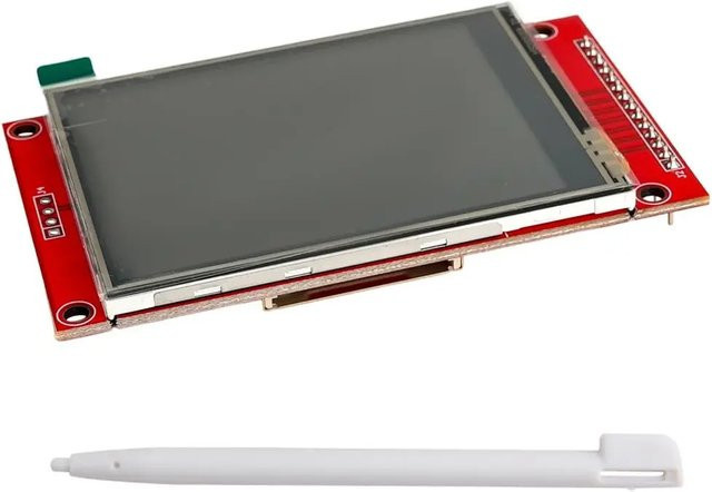 wishiot ILI9341 2,8 Zoll SPI TFT LCD Display mit resistivem Touchscreen und Kartensteckplatz für Arduino 2560 und ESP32, Rot - Bild 1