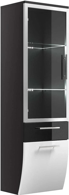 Posseik Bad-Hochschrank Salona in Anthrazit mit Soft-Close-Türen und internen Regalen, Breite: 40 cm, Höhe: 134,5 cm - Bild 1