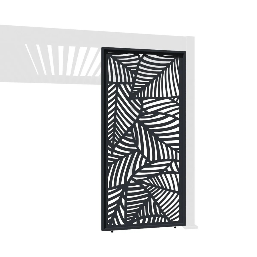 Weide Dekorative Aluminium Wand für Weide Pergola mit Blattdesign in Anthrazit, Breite: 123 cm - Bild 2
