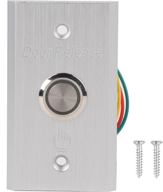 Meterk Tür-Zugangskontrollsystem Ausgangsknopf als Push-Release-Schalter aus Aluminium in Silber - Bild 1