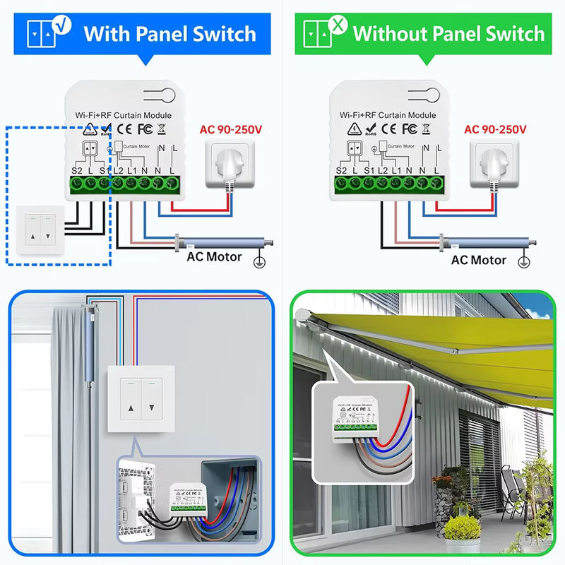 Tuya Smart Life WLAN RF Vorhang-Smart-Schalter Modul für Rolladen und Fensterjalousien in Weiß mit 5-in-1 Fernbedienung, Timer und Kompatibilität für Google Home und Alexa - Bild 6