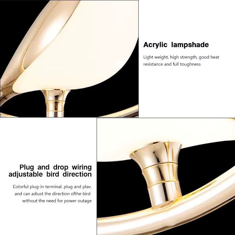 LEITELL LED Pendelleuchte Elster Vogel in Gold und Silber für Küche, Esszimmer oder Schlafzimmer - Bild 4