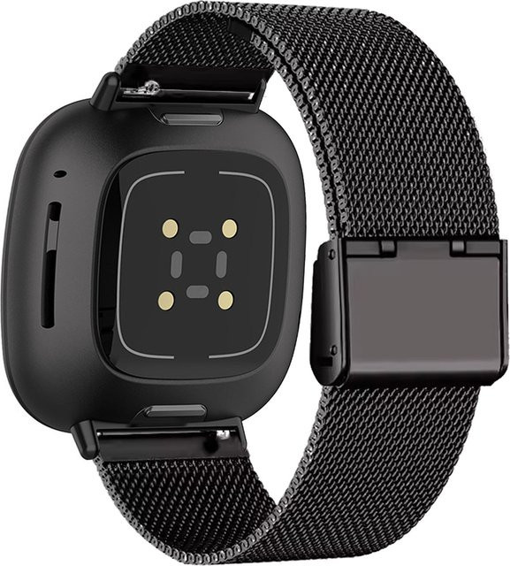 DAINU Uhrenarmband Edelstahl, Schwarz, Unisex, für Fitbit Versa 4/3/Sense/Sense 2 - Bild 1
