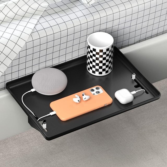 FZCSPEED Modern Innovations Nachttisch-Aufbewahrungsregal in Schwarz für das Schlafzimmer - Bild 1